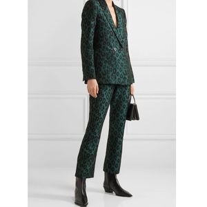 Anine Bing cropped flair leopard pants